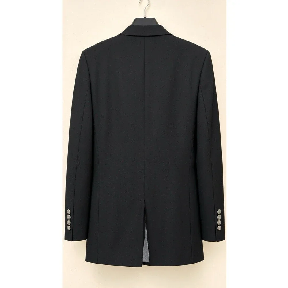 VTG Team Sport Coat NFL Dallas Cowboys Men's Black Wool Blazer Jacket 44L EUC